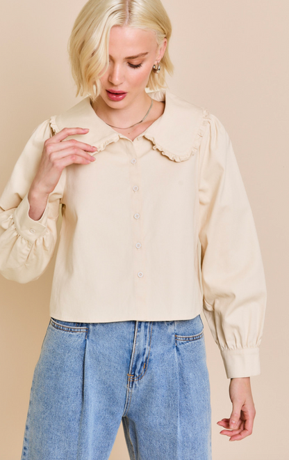 Maggie Cream Collar Top