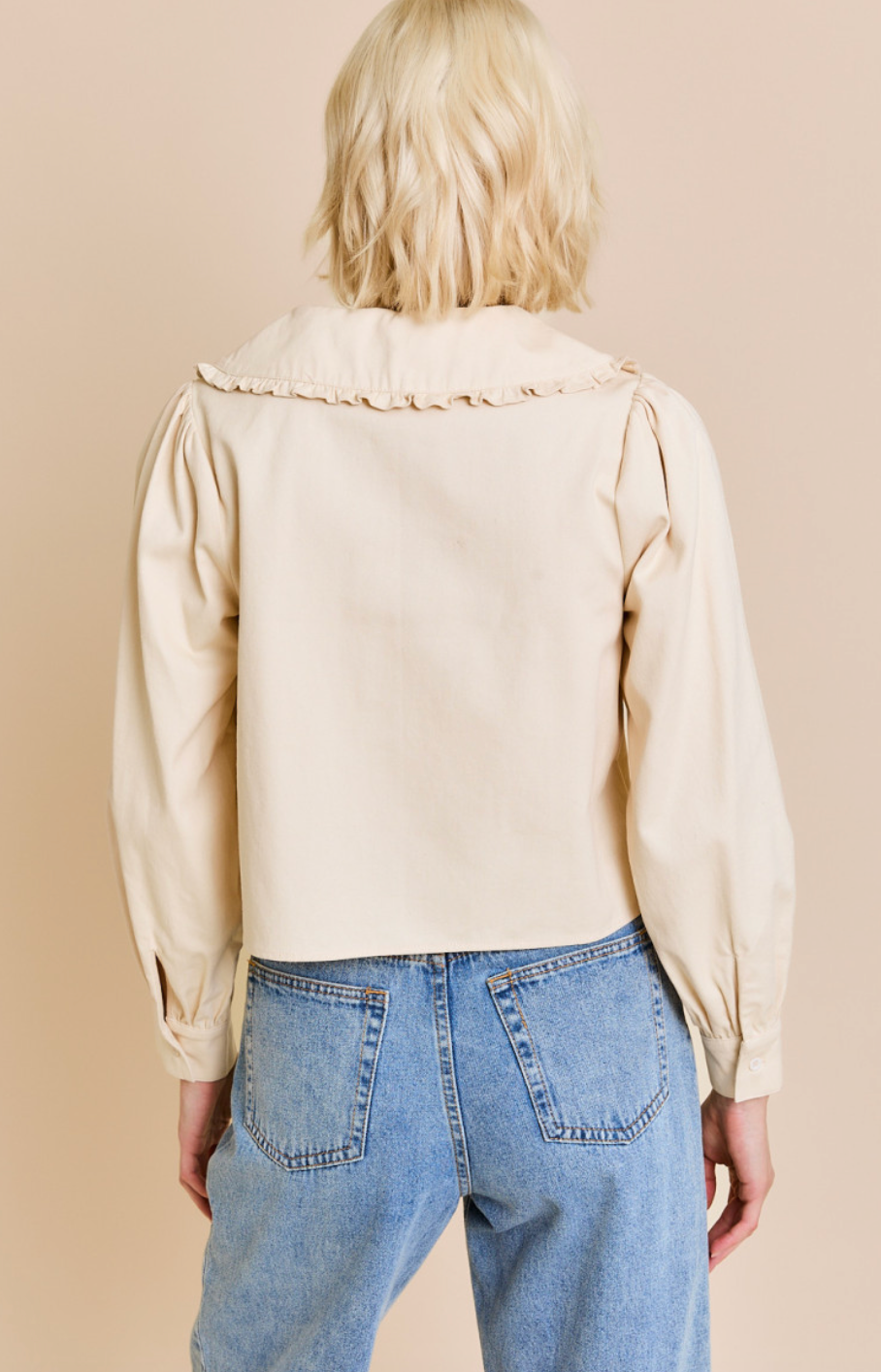 Maggie Cream Collar Top