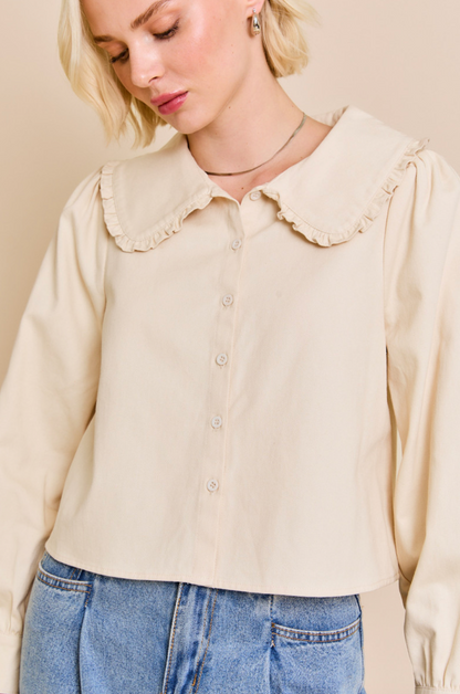 Maggie Cream Collar Top