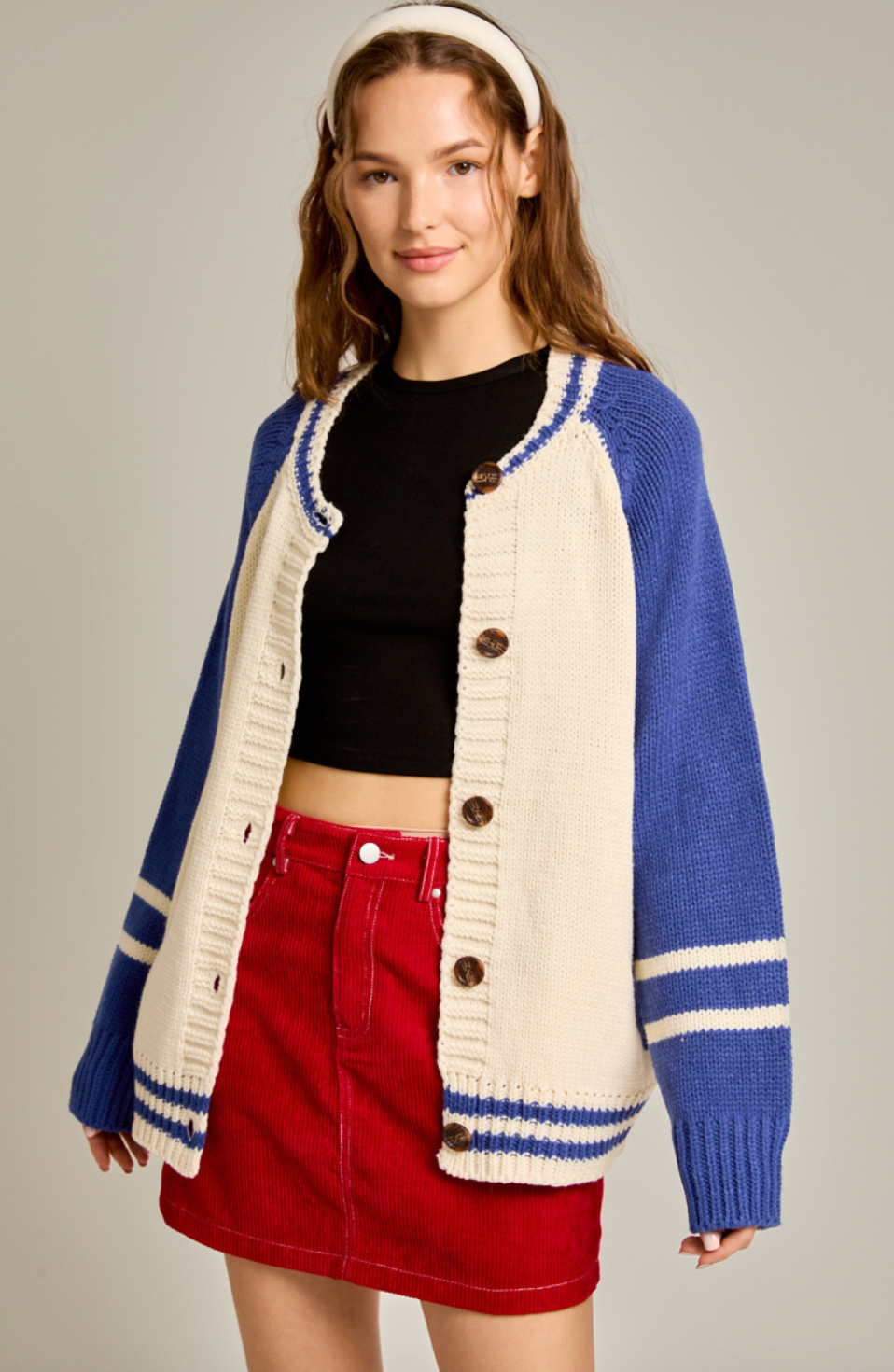 Royal Blue Varsity Cardigan