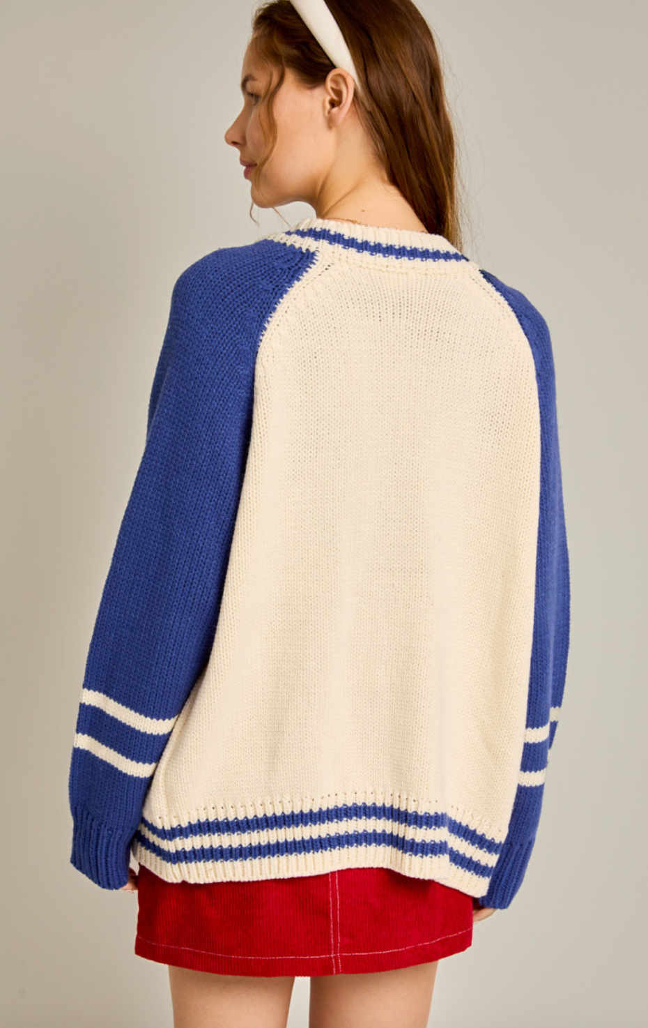 Royal Blue Varsity Cardigan