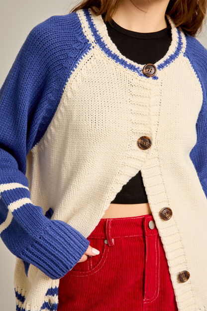 Royal Blue Varsity Cardigan