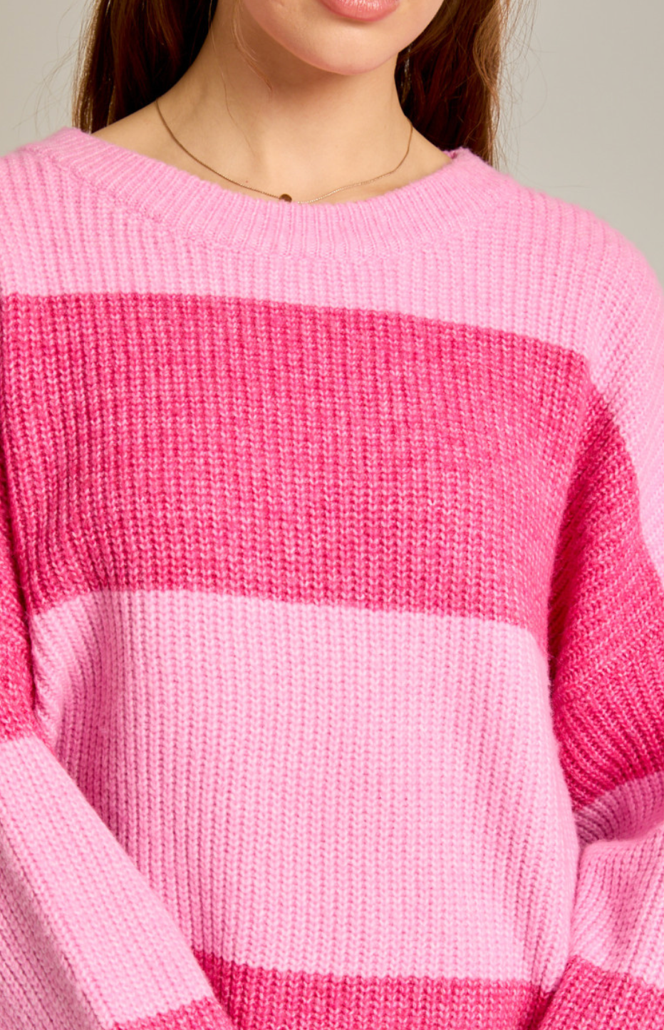 Pink Block Stripe Sweater