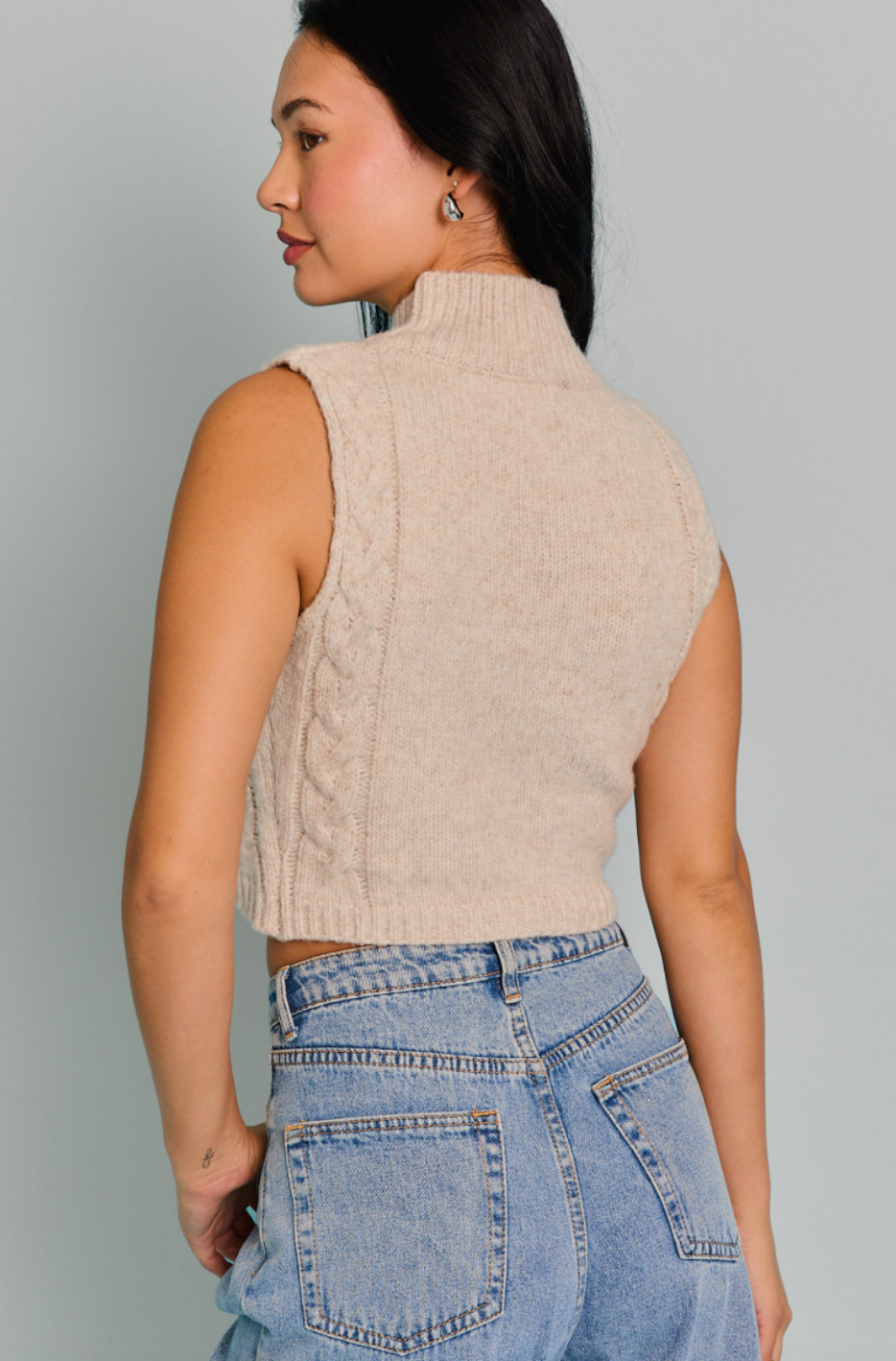 Mock Neck Sweater Top Oat