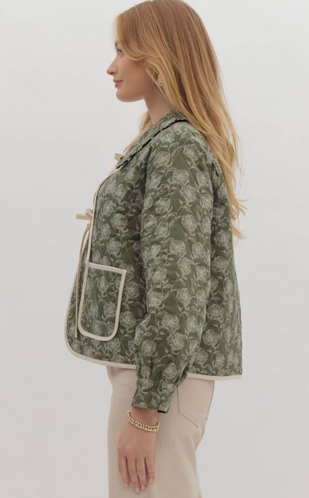 Odette Olive Quilted Jacket