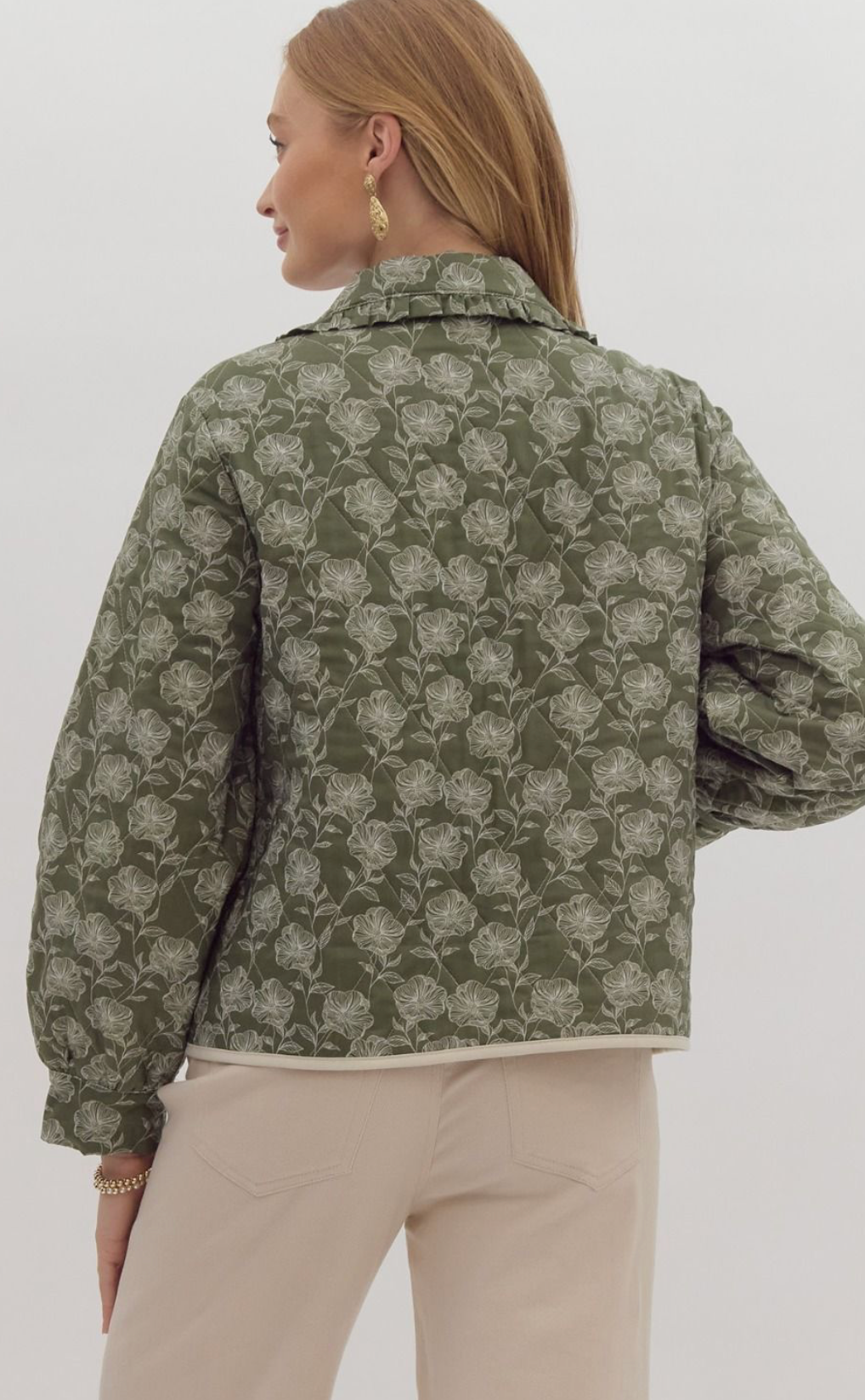 Odette Olive Quilted Jacket