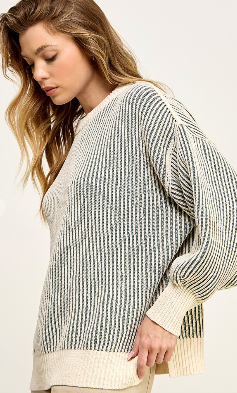 Super Soft Stripe Sweater Black