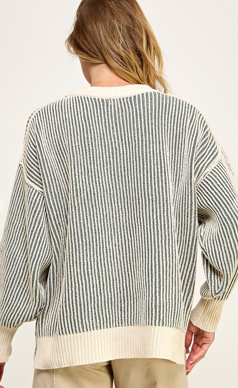 Super Soft Stripe Sweater Black