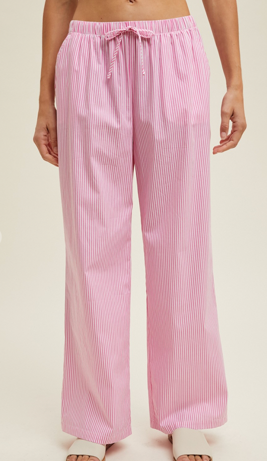 Pink/White Drawstring Pants