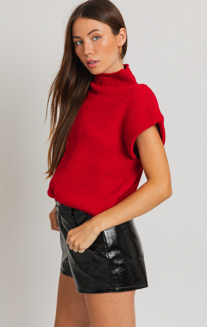 Mikayla Sweater Vest Red