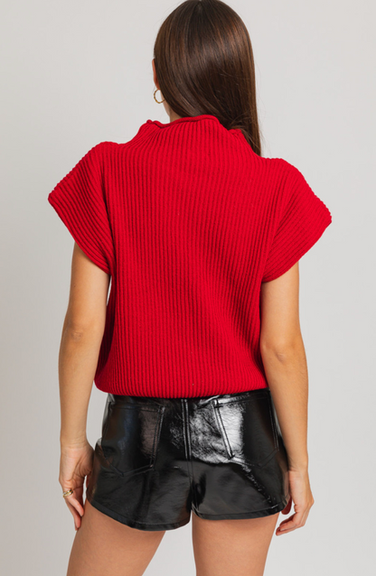 Mikayla Sweater Vest Red