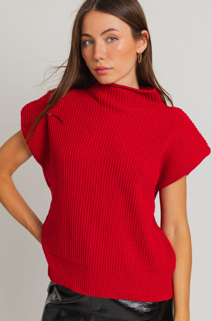 Mikayla Sweater Vest Red