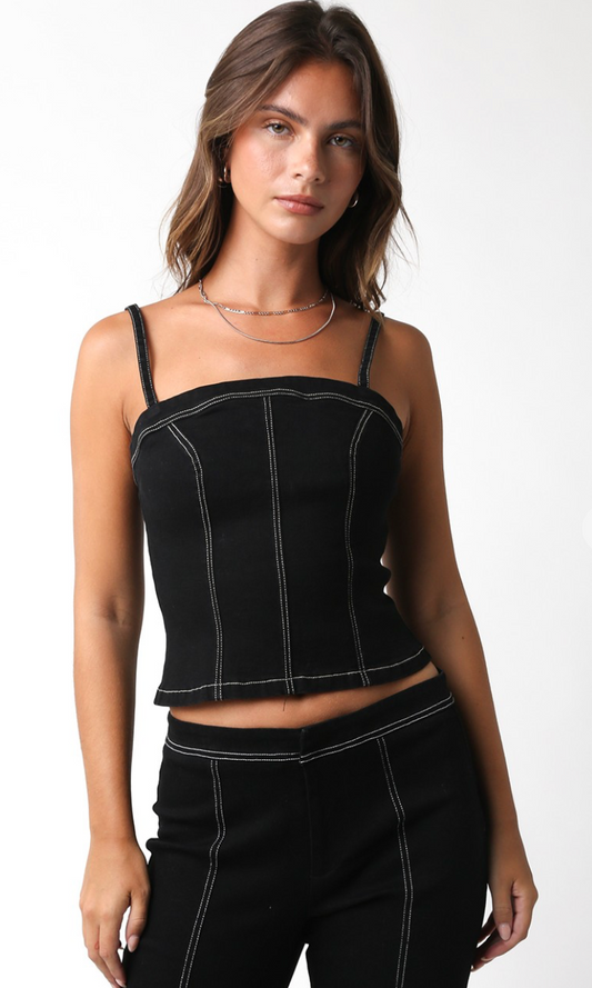 Dianna Black Denim Corset