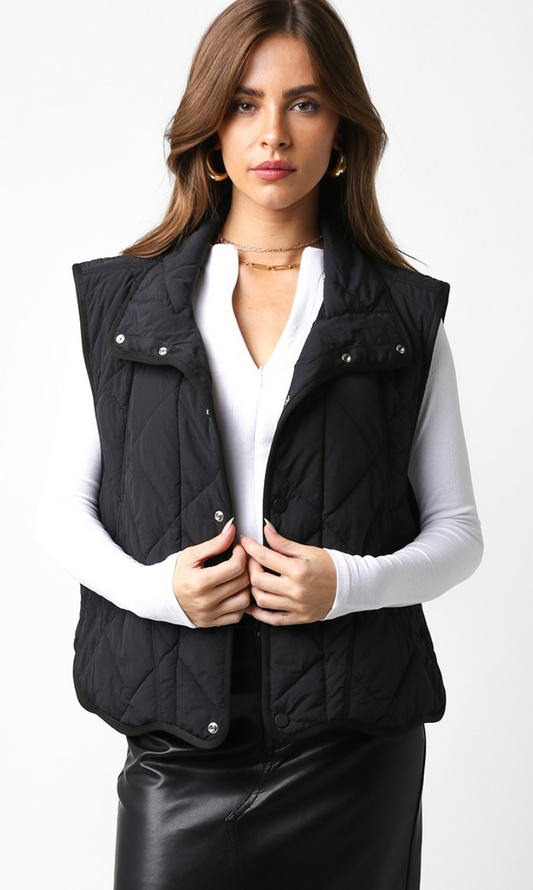 Marley Quilted Vest Black