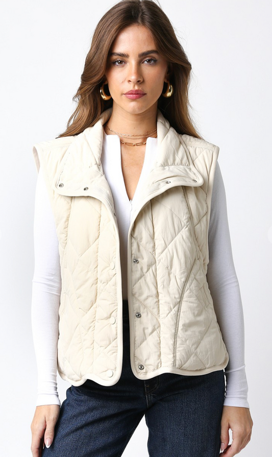 Marley Quilted Vest Cream