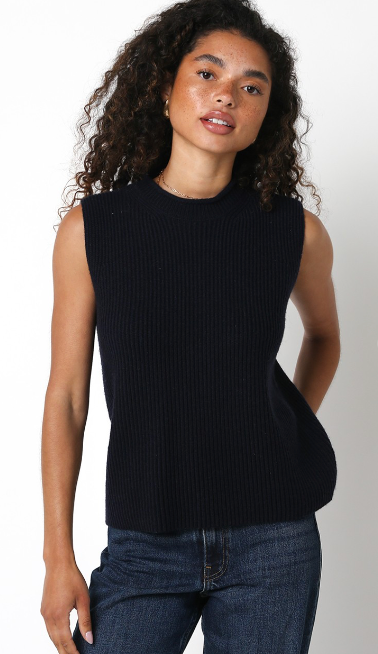 Kyra Sweater Tank Navy