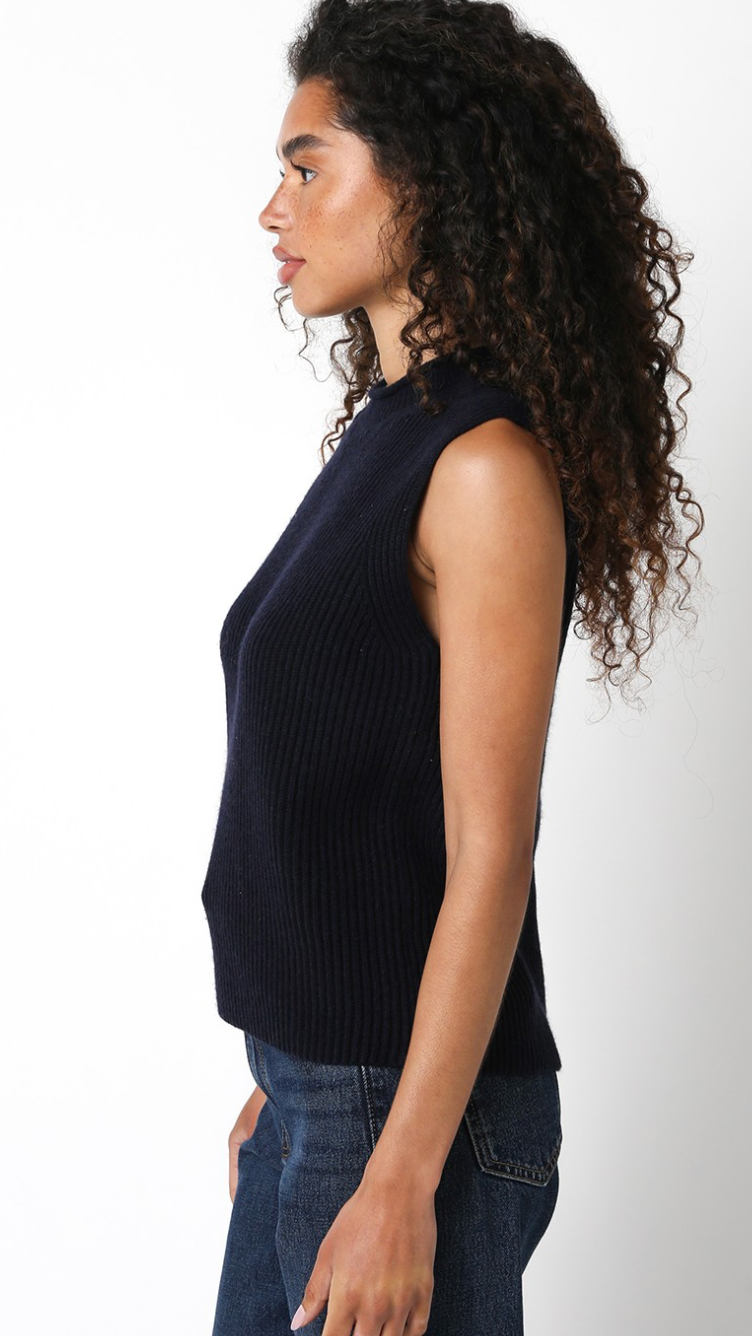 Kyra Sweater Tank Navy