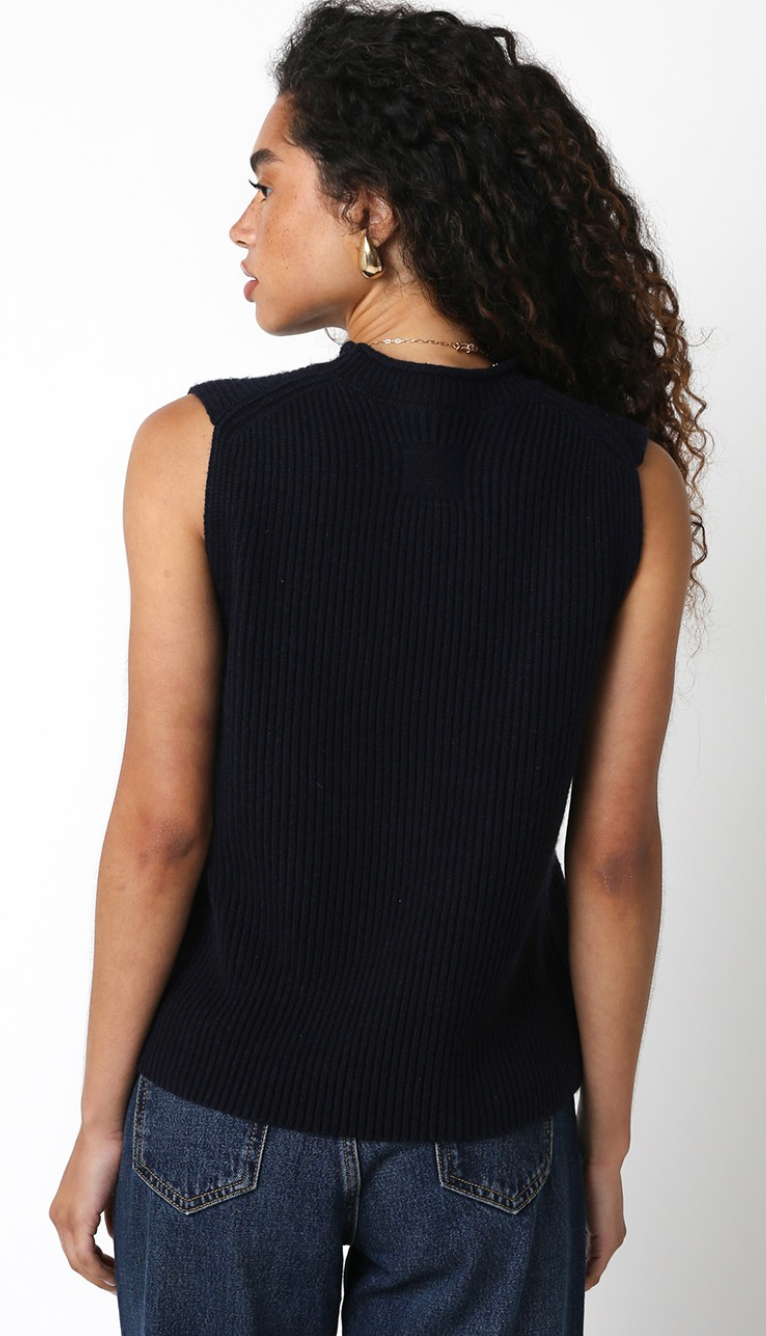 Kyra Sweater Tank Navy