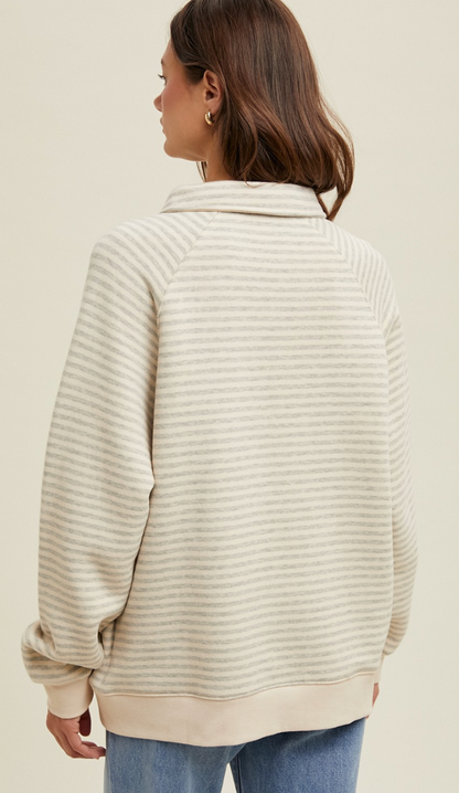 Striped Pullover Sweatshirt