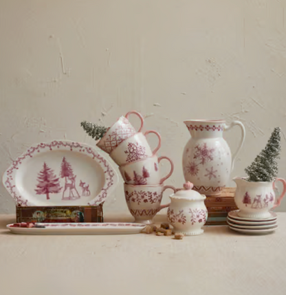 Vintage Christmas Snowflake Pitcher