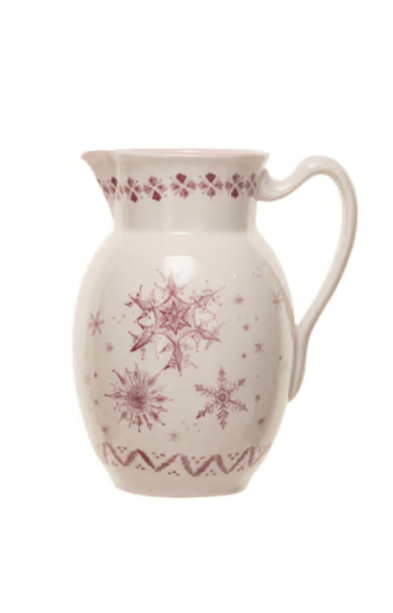 Vintage Christmas Snowflake Pitcher