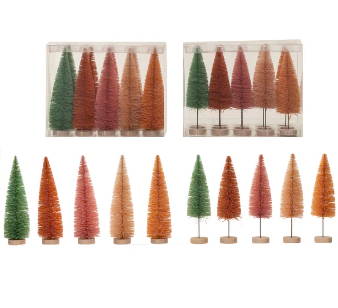 Set of 10 Bottle Brush Trees