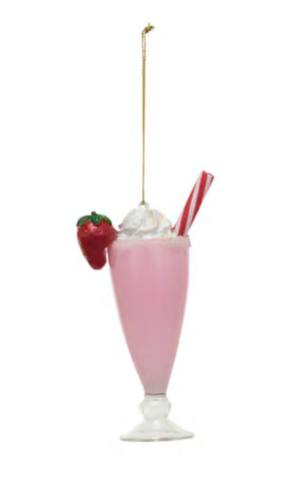 Strawberry Milkshake Ornament