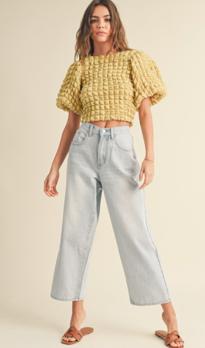 Cropped Light Denim Pants