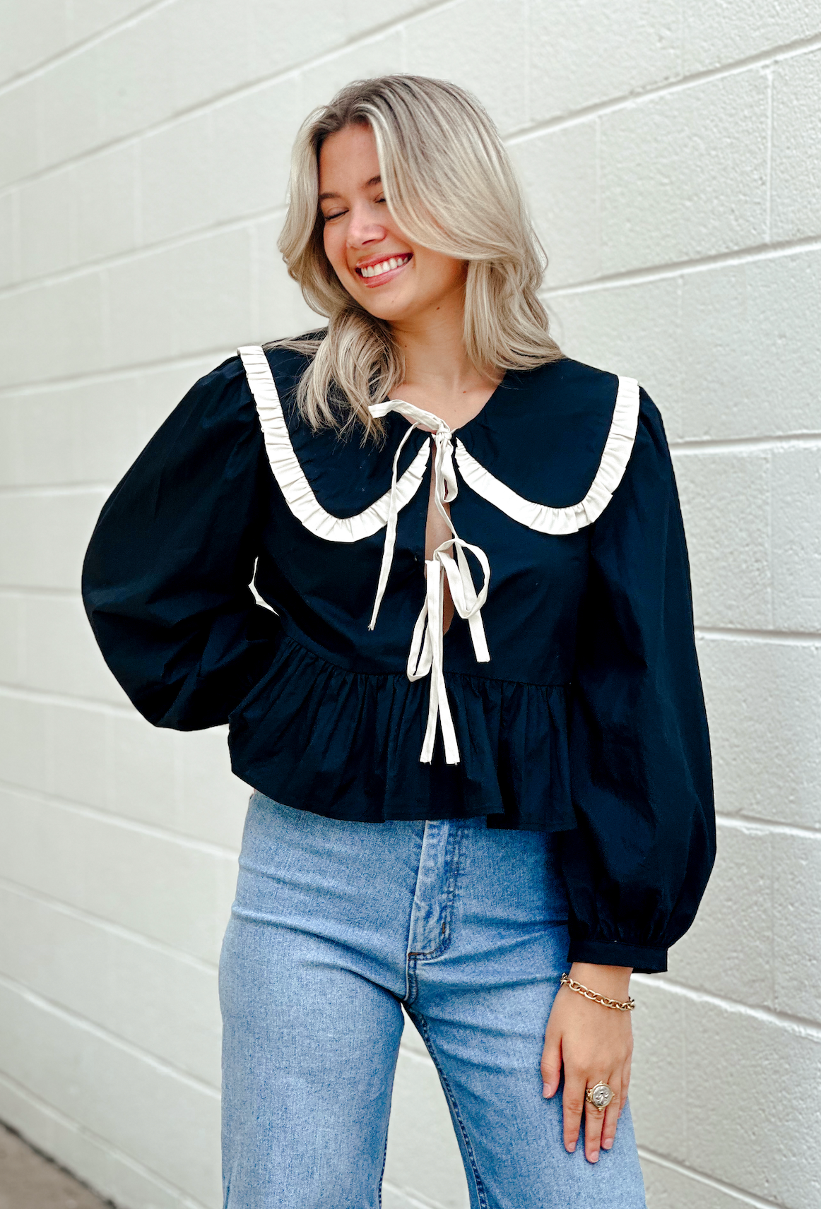 Brooke Collared Tie Top