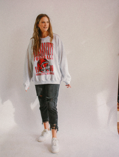 90's KC Football Oversized Sweatshirt