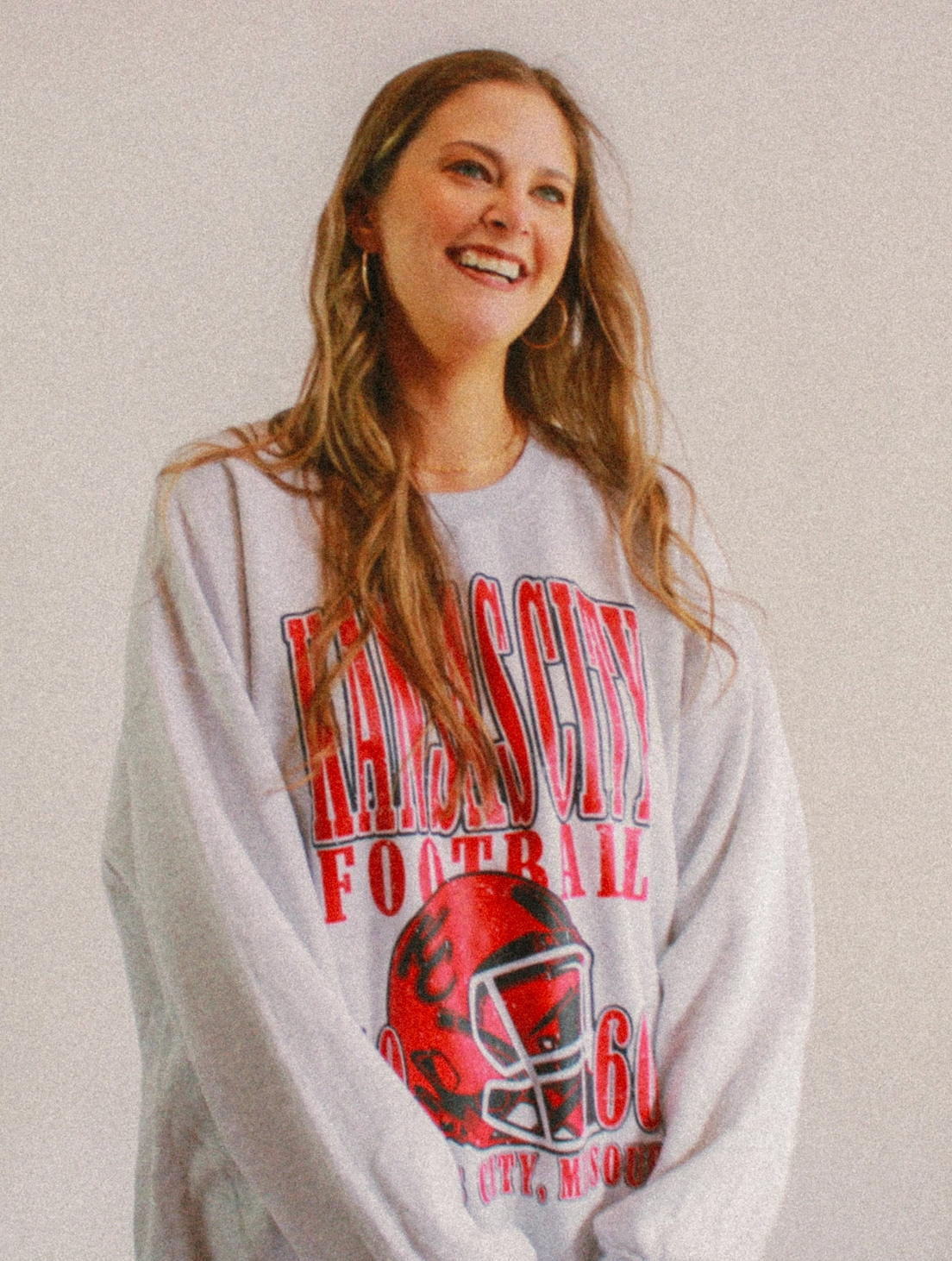 90's KC Football Oversized Sweatshirt