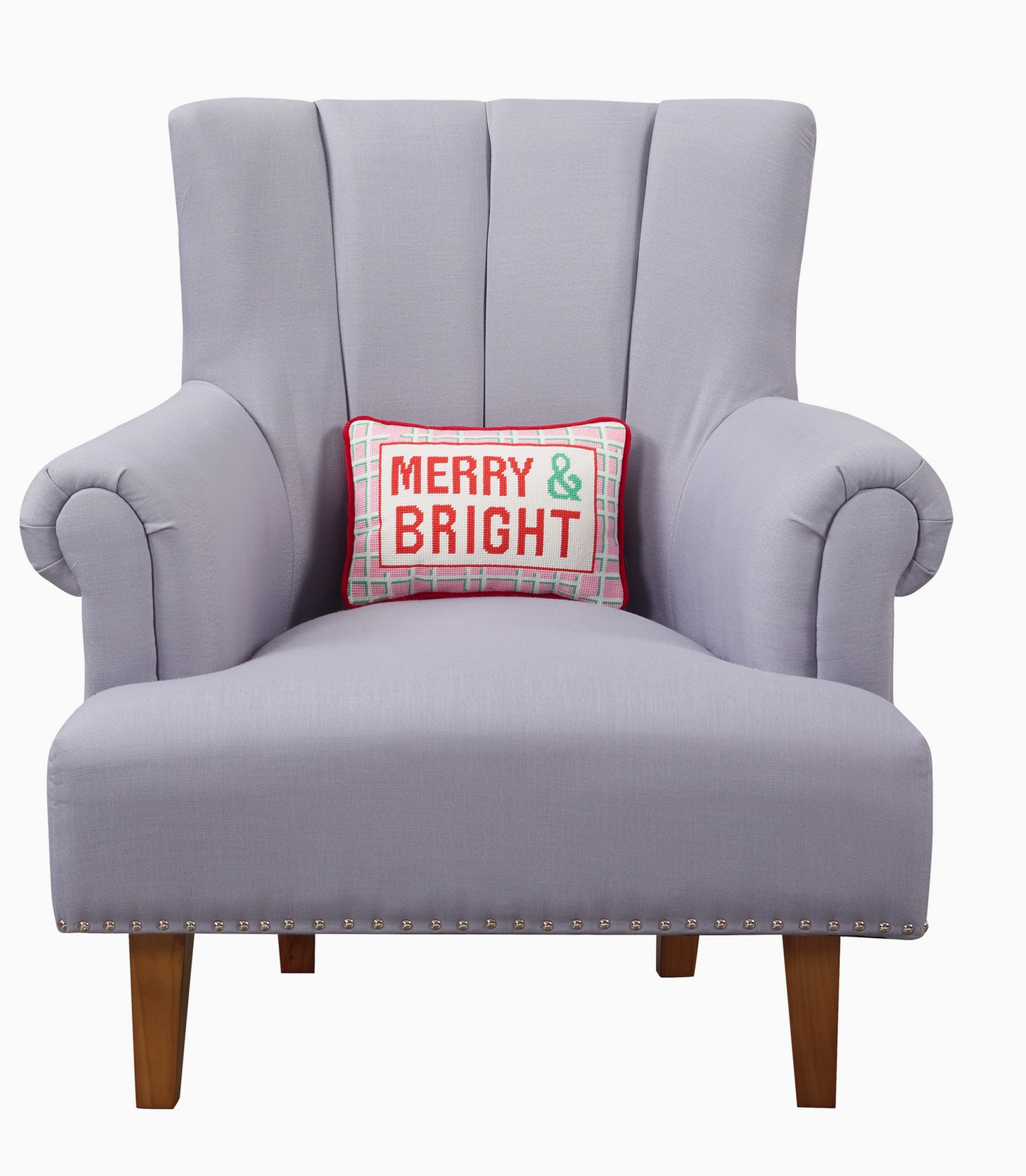 Merry & Bright Needlepoint Pillow