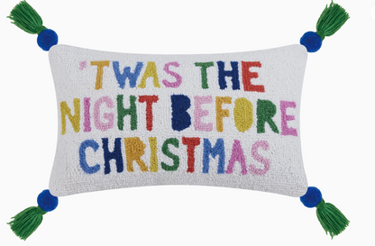 Night Before Christmas Pom Pom Pillow