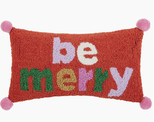 Be Merry Pom Pom Pillow