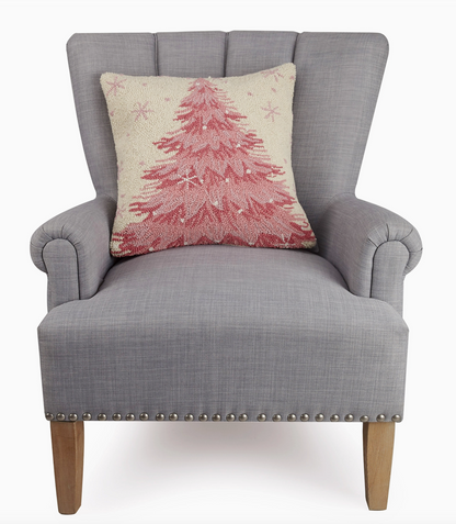 Pink Christmas Tree Pillow