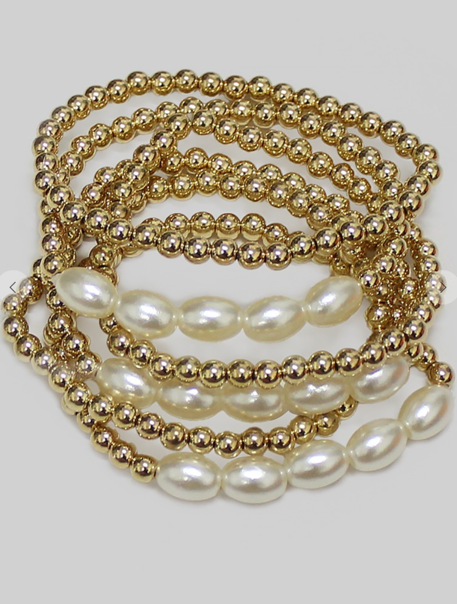 Pearl Stretch Bead Bracelets