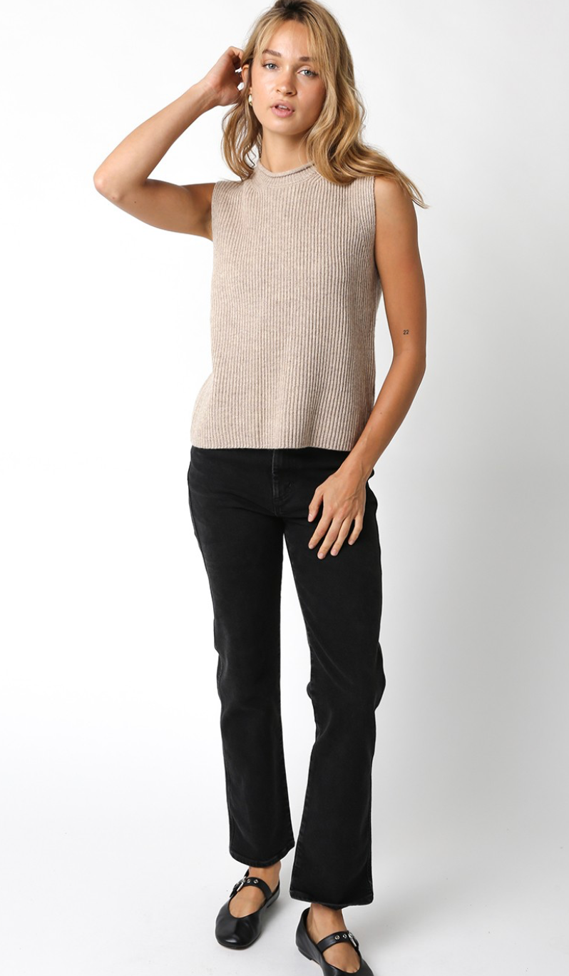 Kyra Sweater Tank Taupe