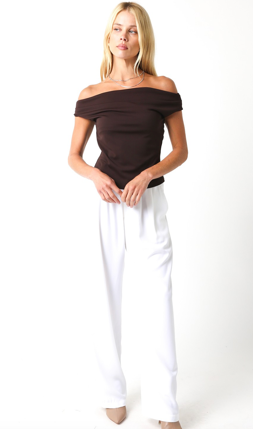 Off Shoulder Top Brown