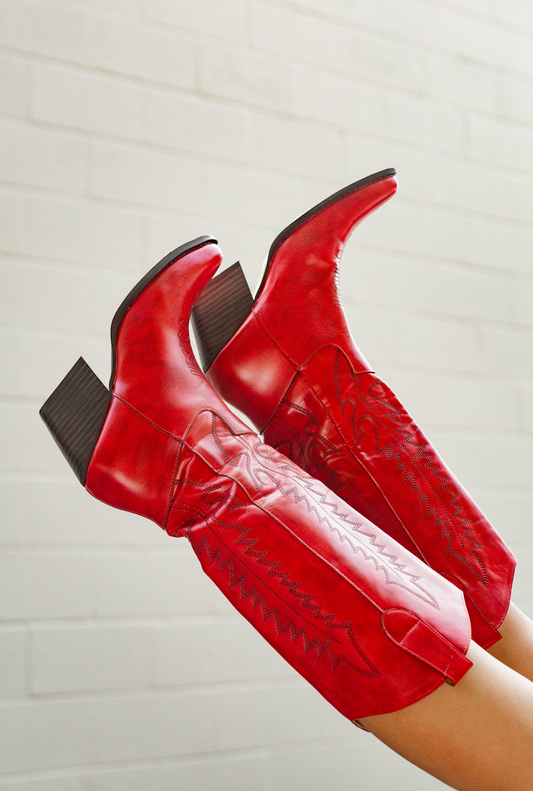 Izabella Red Cowboy Boots