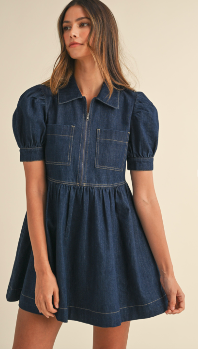 Dark Denim Babydoll Dress