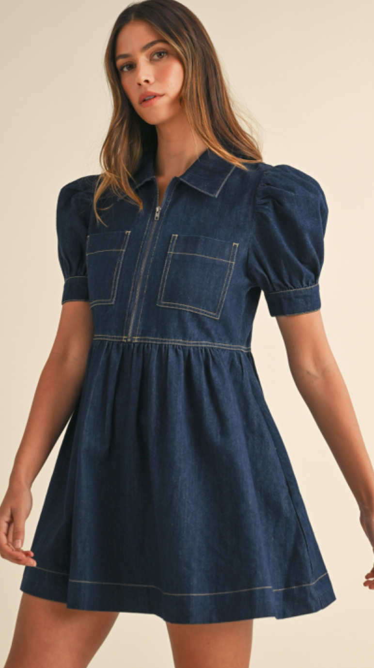 Dark Denim Babydoll Dress