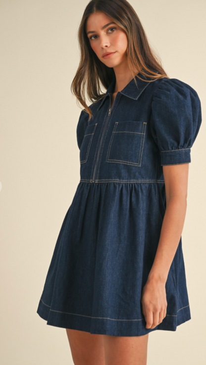 Dark Denim Babydoll Dress