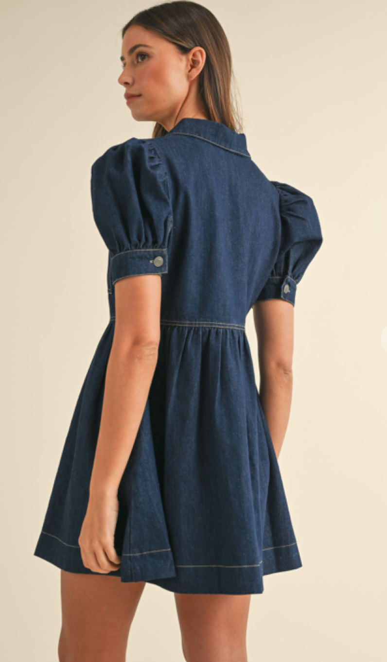 Dark Denim Babydoll Dress