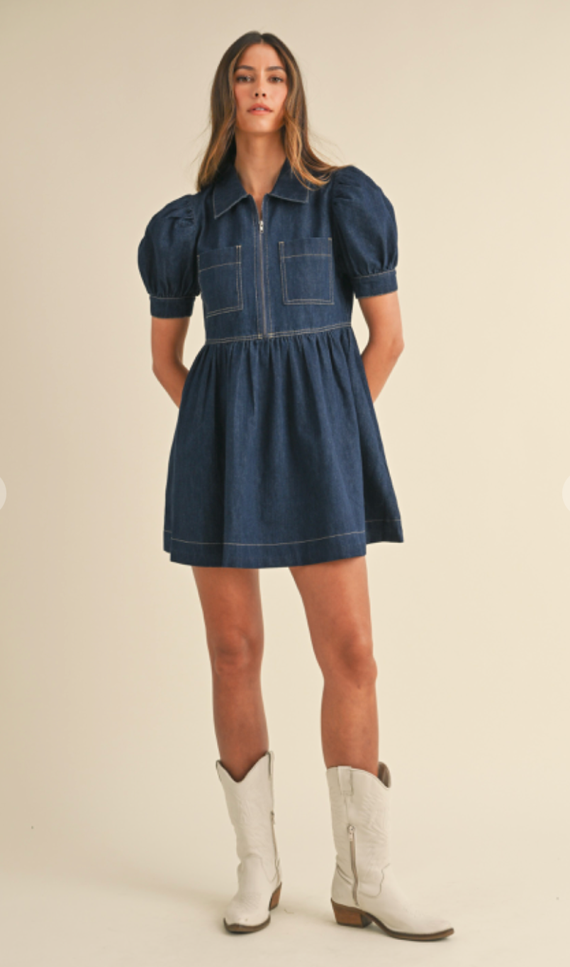 Dark Denim Babydoll Dress