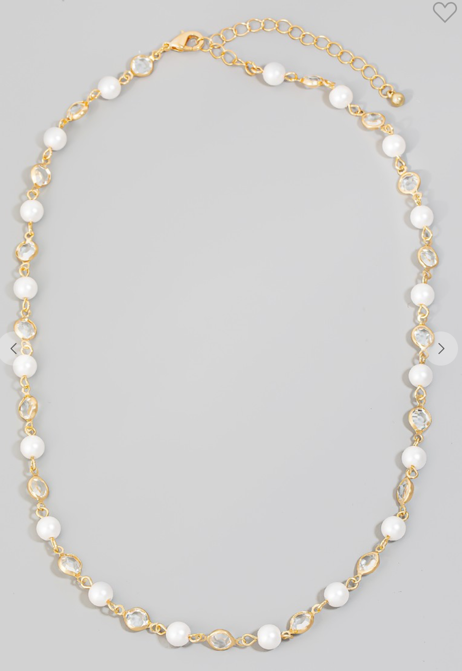 Rhinestone Pearl Chain