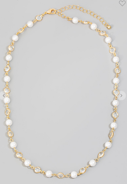 Rhinestone Pearl Chain