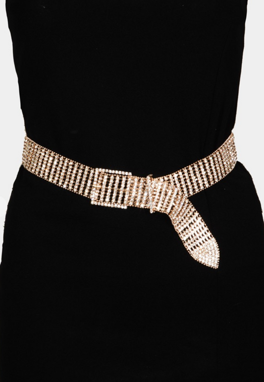 Rhinestone Belt Gold