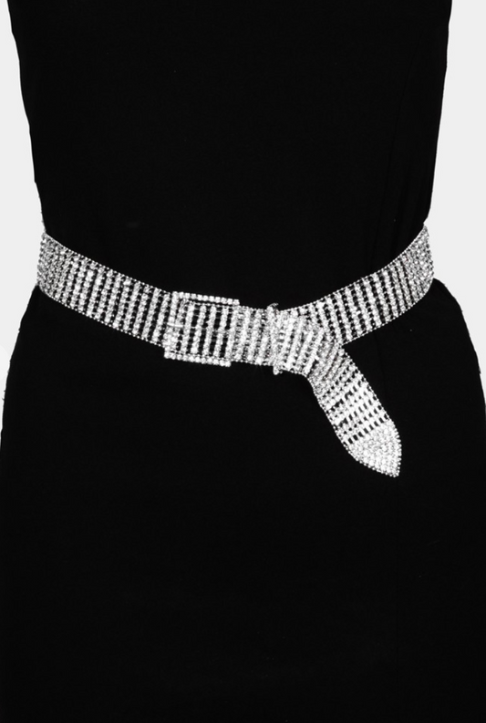 Rhinestone Belt Silver