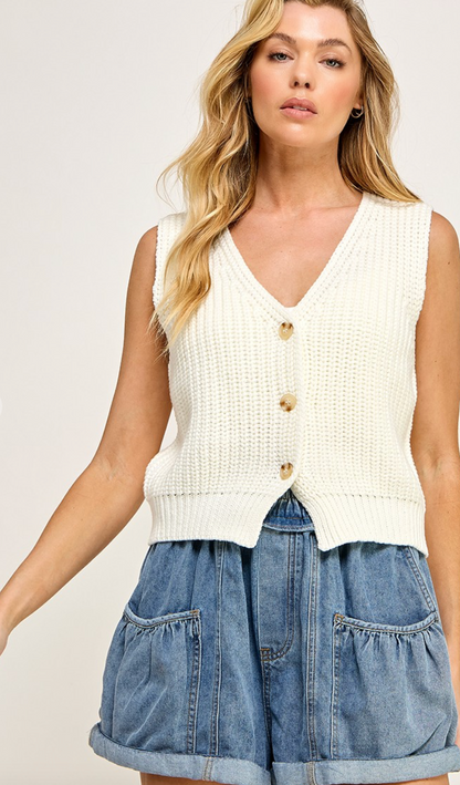 All Seasons Sweater Vest Ivory