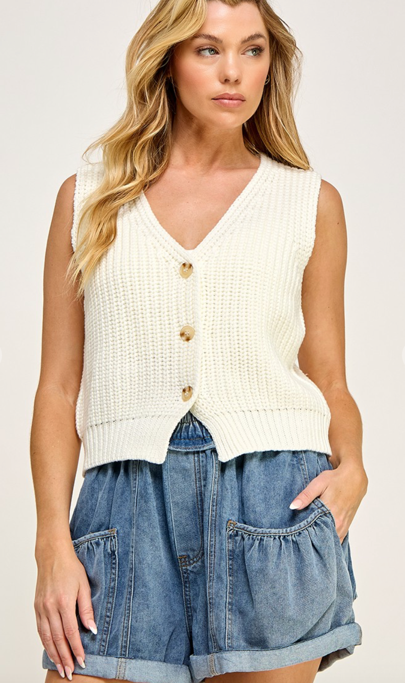 All Seasons Sweater Vest Ivory